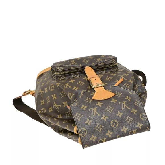 LOUIS VUITTON Montsouris GM Backpack Bag Monogram Leather Brown - Picture 5 of 7